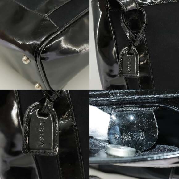 GUCCI Hand Bag Enamel Black - Picture 11 of 13